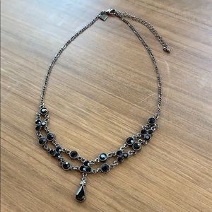 Black and gunmetal grey pendant necklace
